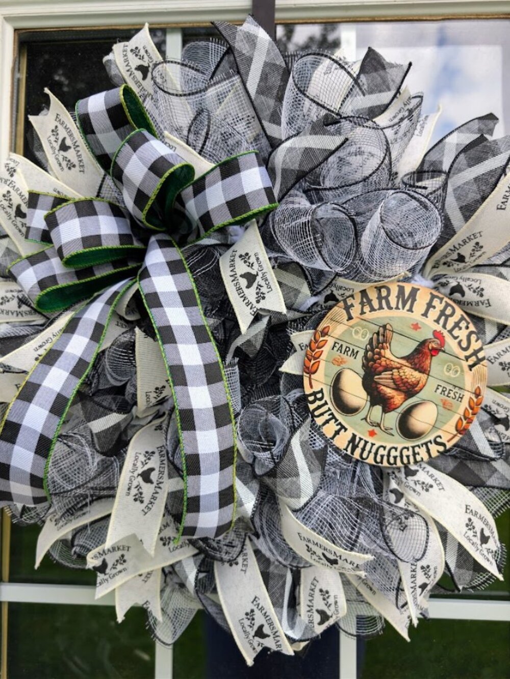 Farm Fresh Butt Nuggets Chicken Wreath Farm Decor